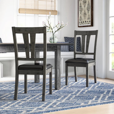 Katarina Slat Back Side Chair in Grey Oak (Set of 2)